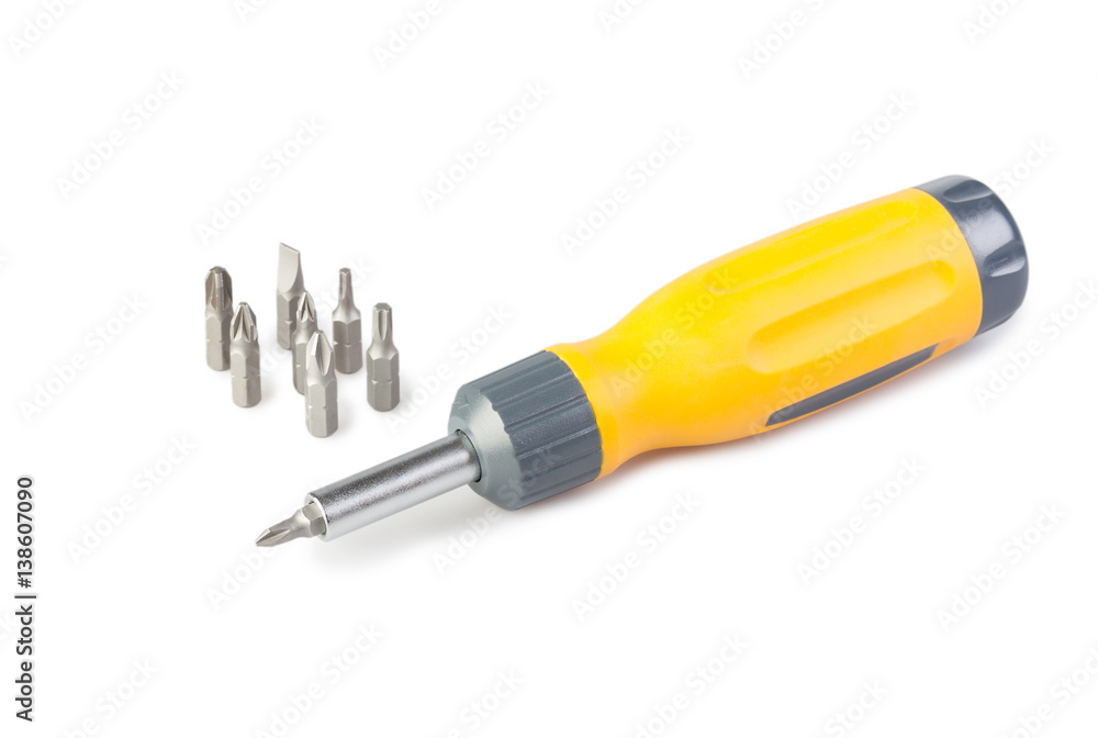 Isolated yellow screwdriver Isolated yellow screwdriver