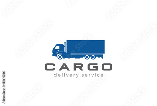 Cargo Truck silhouette Logo design vector Delivery shipping icon