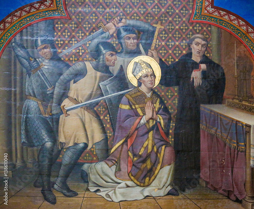Fotografie Fresco in Bayeux Cathedral - Matryrdom