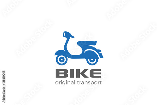 Delivery Motorbike Logo vector. Scooter bike silhouette icon