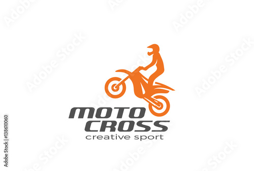 Motocross Bike silhouette Logo vector. Sport race Logotype icon