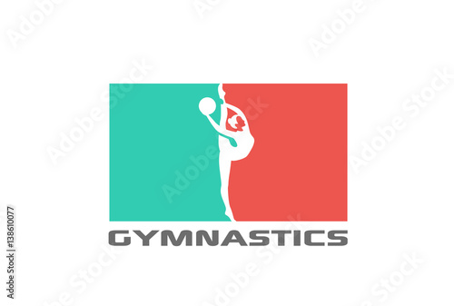 Gymnast silhouette Logo design vector. Sport Gymnastics icon