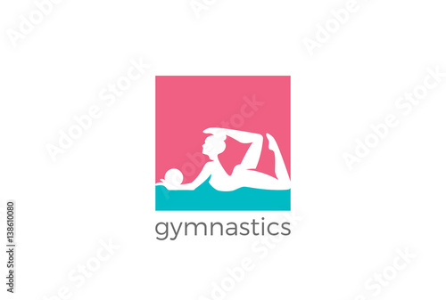 Gymnast silhouette Logo design vector. Sport Gymnastics icon