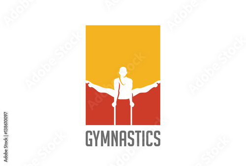 Gymnast silhouette Logo design vector. Sport Gymnastics icon