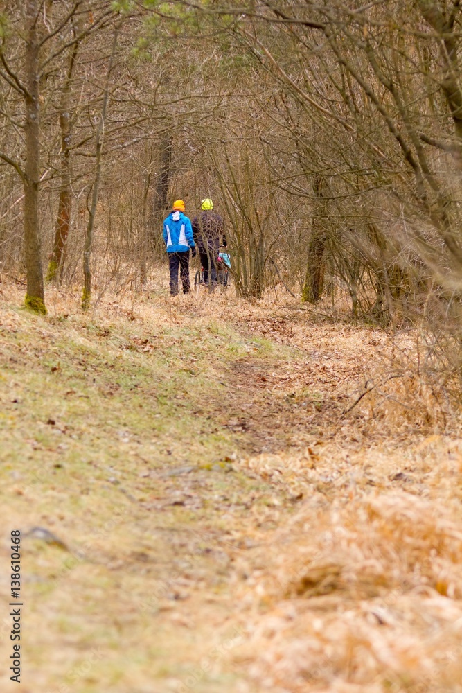 Obraz premium Characters walk in nature.