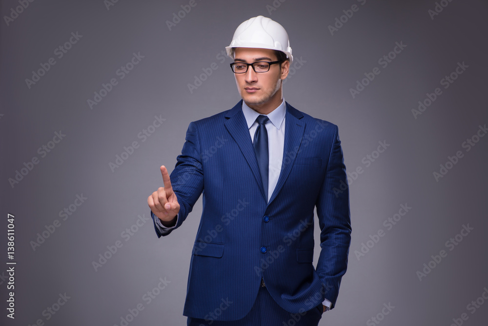 Young architect in industrial concept Young architect in industrial concept