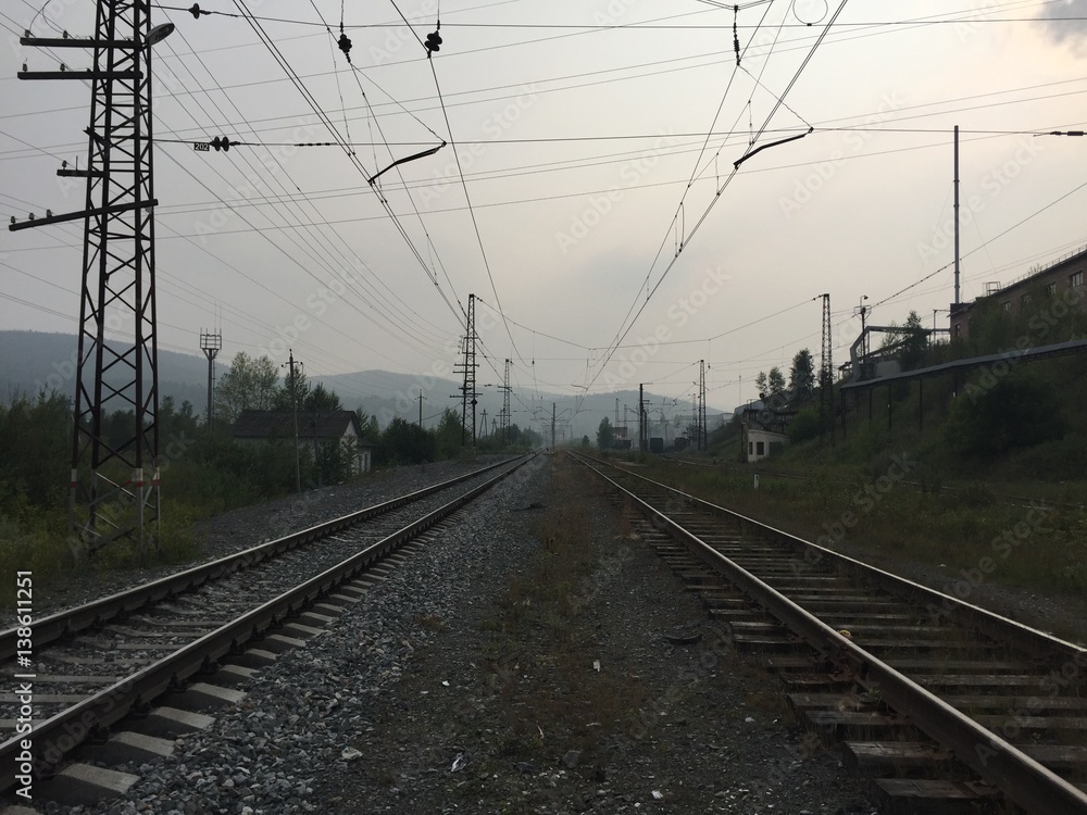 Railroad tracks, Chelyabinsk region, Russia