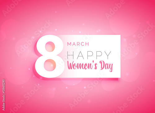 pink woman's day greeting card design