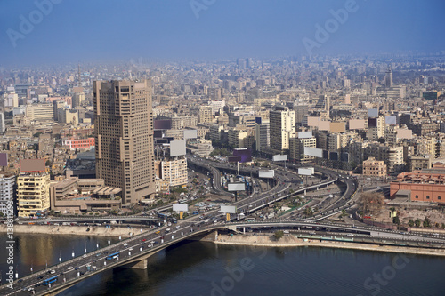 Aerial Cairo Egypt 6th October bridge © Sapsiwai