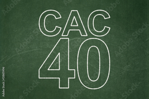 Stock market indexes concept: CAC 40 on chalkboard background