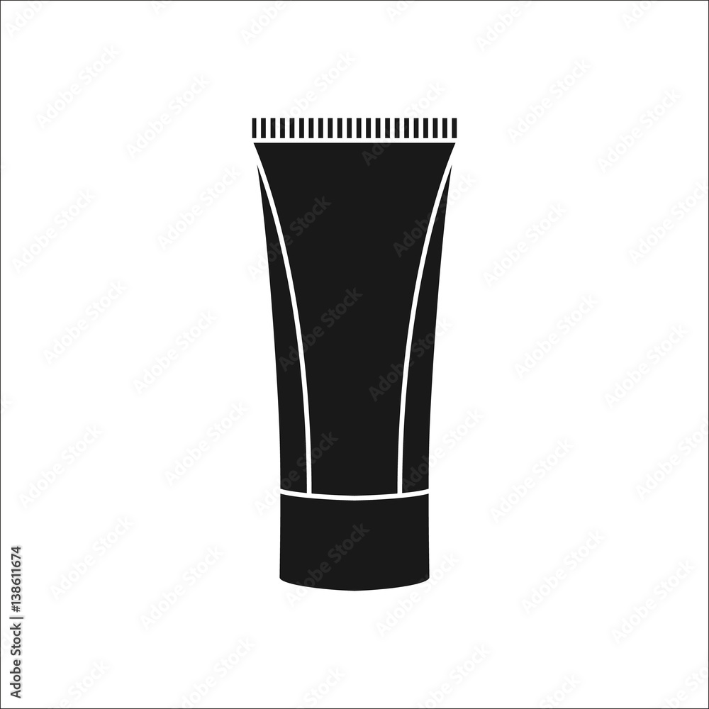 Foundation cosmetic cream simple silhouette icon on background Foundation cosmetic cream simple silhouette icon on background