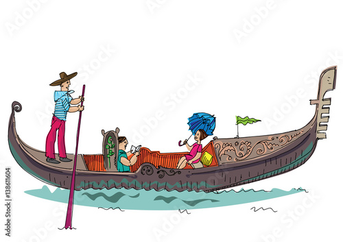 vintage gondola - cartoon