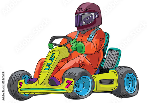 go kart - cartoon