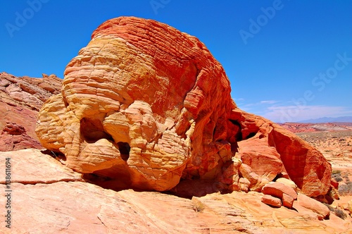 Colorful Stone Formation in the Valley of Fire State Park in the USA photo