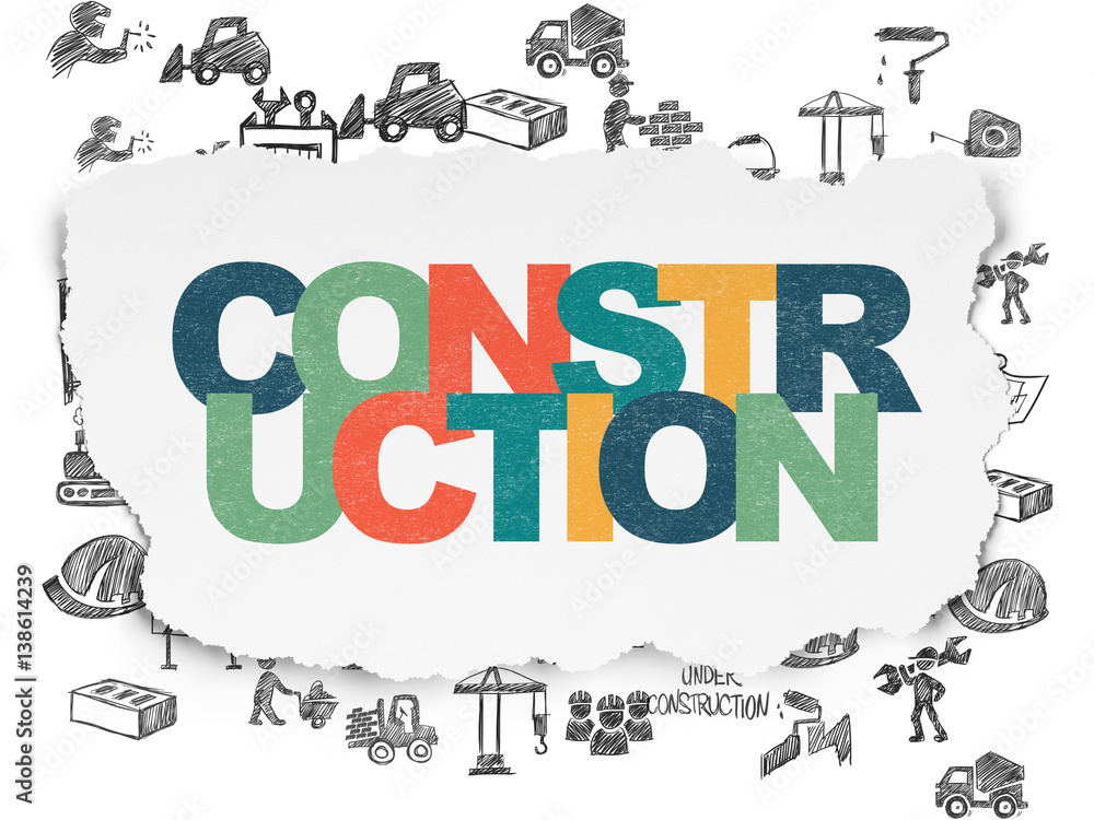 Fototapeta premium Construction concept: Construction on Torn Paper background