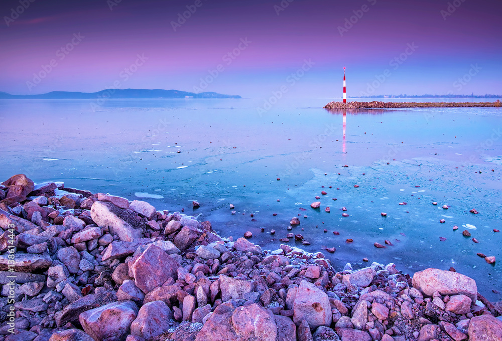 Fototapeta premium Sunset over lake Balaton