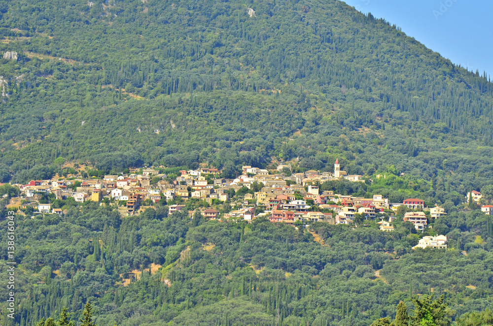 Village in the mountains, Corfu, Greece