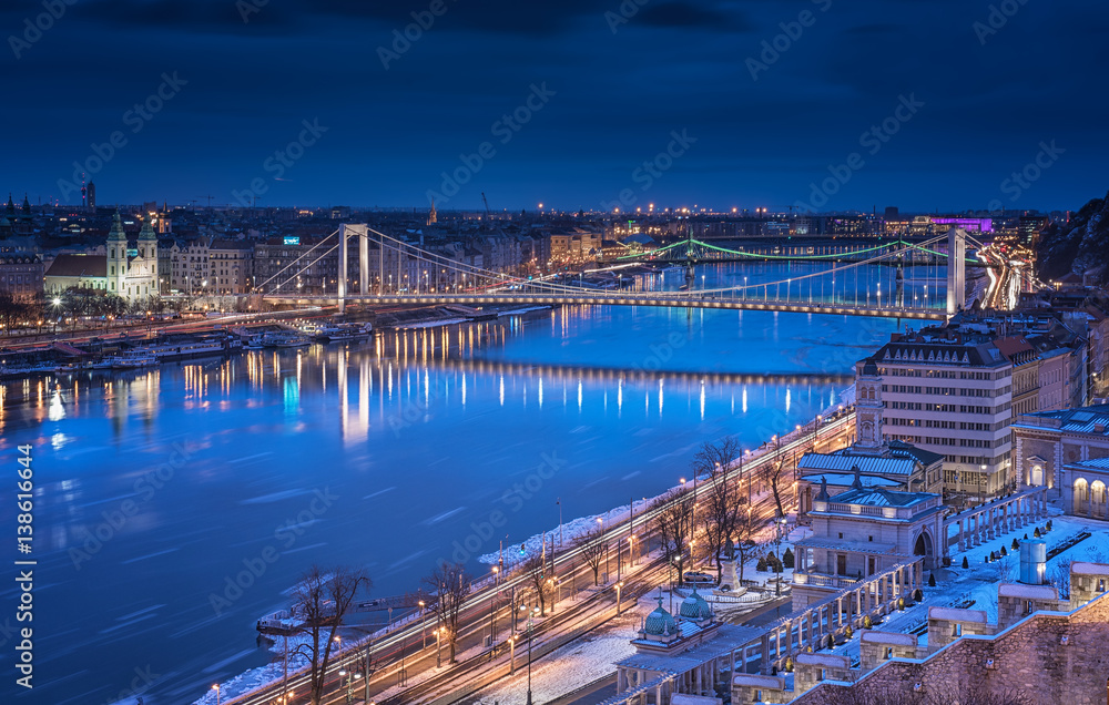 View on Budapest in dusk