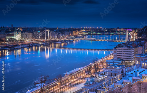 View on Budapest in dusk