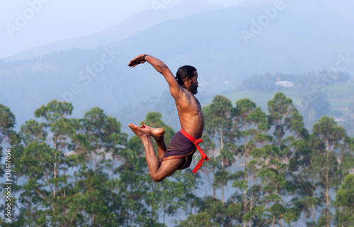 Kalaripayattu Martial Art demonstration in Kerala, India