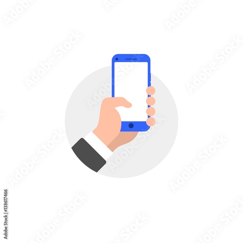 Hand with smartphone illustration