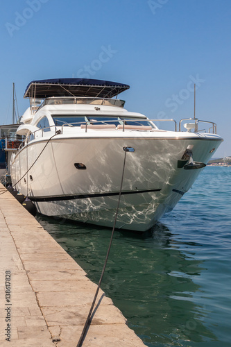 White luxury yacht in the marina of the Adriatic sea. Croatia © Fotoksa