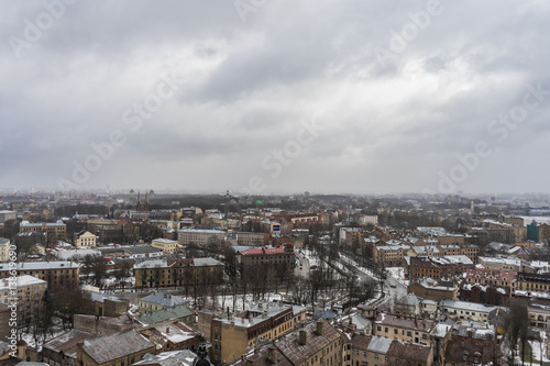 Panorama of Riga city Latvia,in winter day