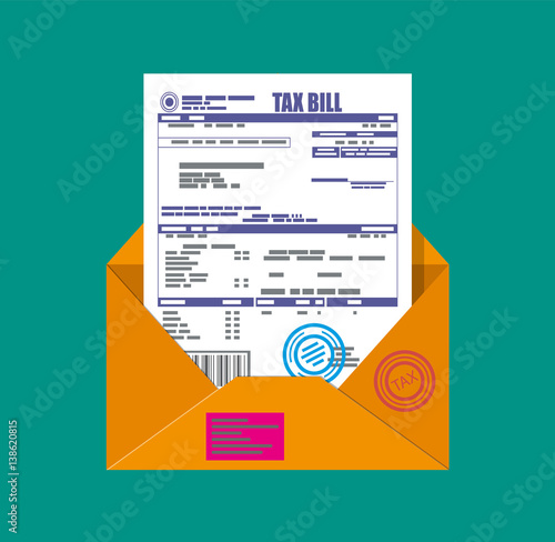 Paper mail envelope with tax declaration