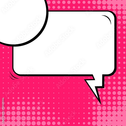 Abstract creative concept vector comic pop art style blank, layout template with clouds beams and isolated dots background. For sale banner, empty speech bubble set, illustration halftone book design.