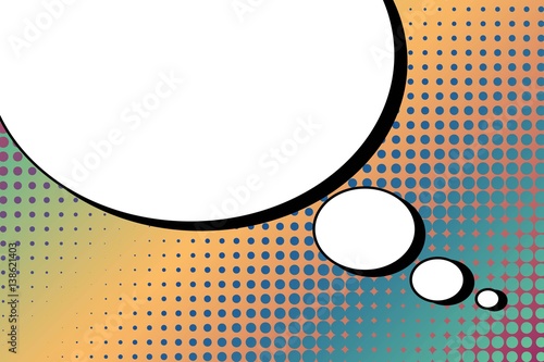 Abstract creative concept vector comic pop art style blank, layout template with clouds beams and isolated dots background. For sale banner, empty speech bubble set, illustration halftone book design.