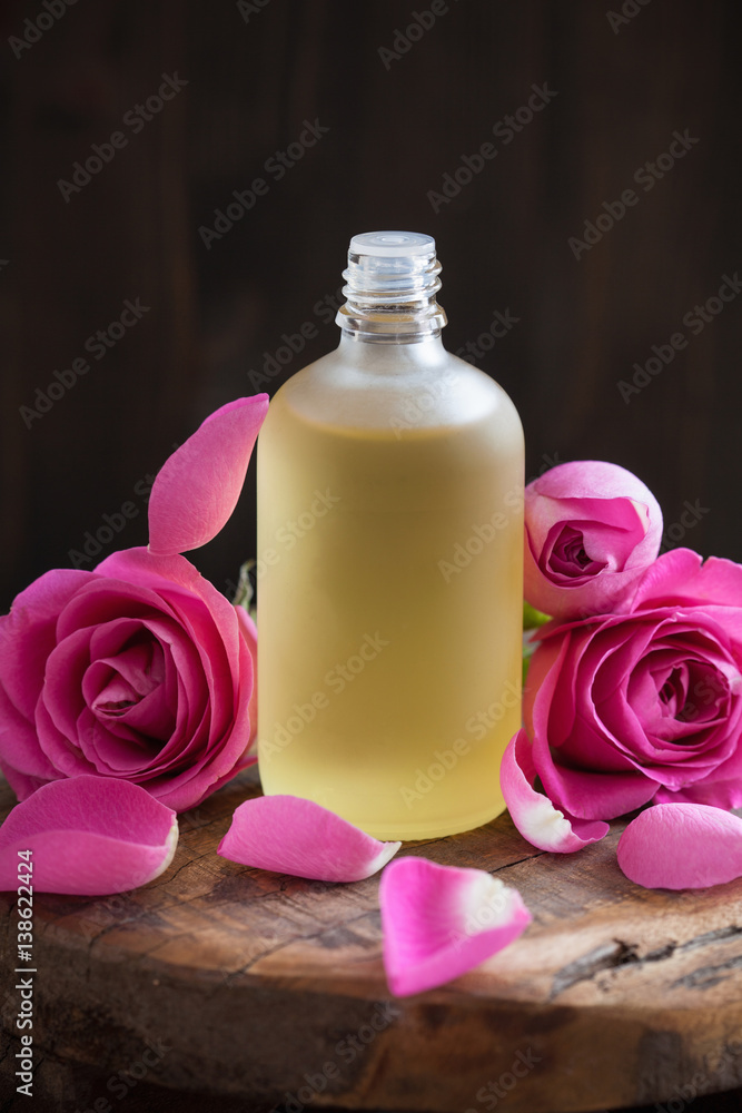 Essential oil and rose flowers aromatherapy spa perfumery Essential oil and rose flowers aromatherapy spa perfumery