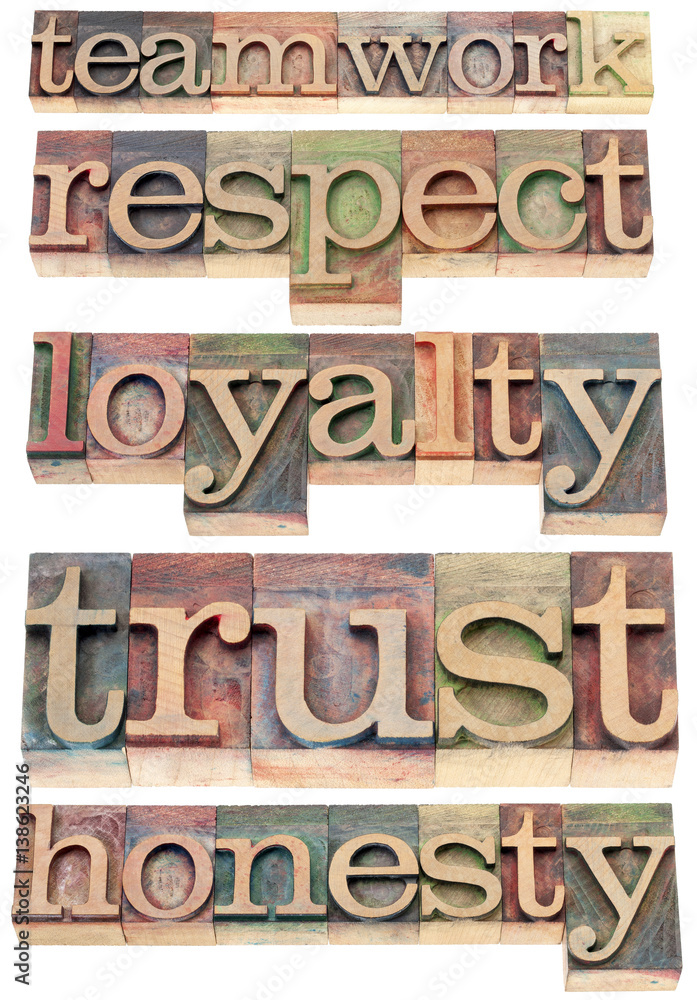teamwork, respect, loyalty, trust, honesty StockFoto Adobe Stock