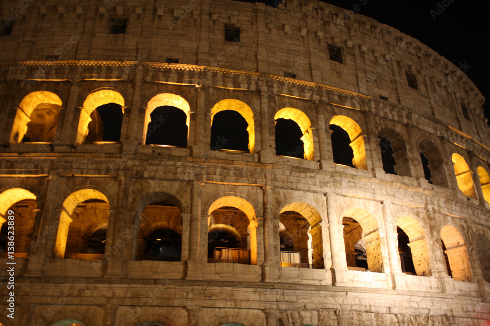 Coloseum at night in Rome Italy