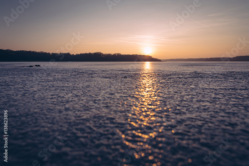 Sunset at the frozen lake 2