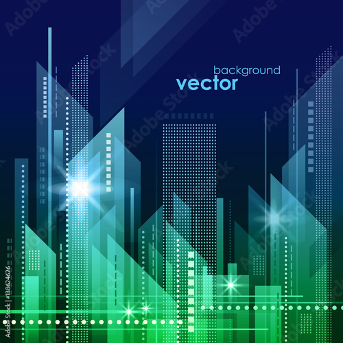 Night City, vector illustration