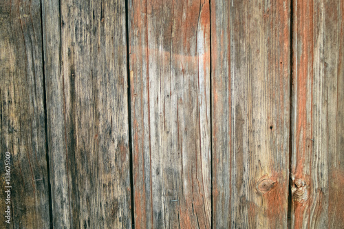 Vintage surface of natural old weathered wood planks door background © gorosi