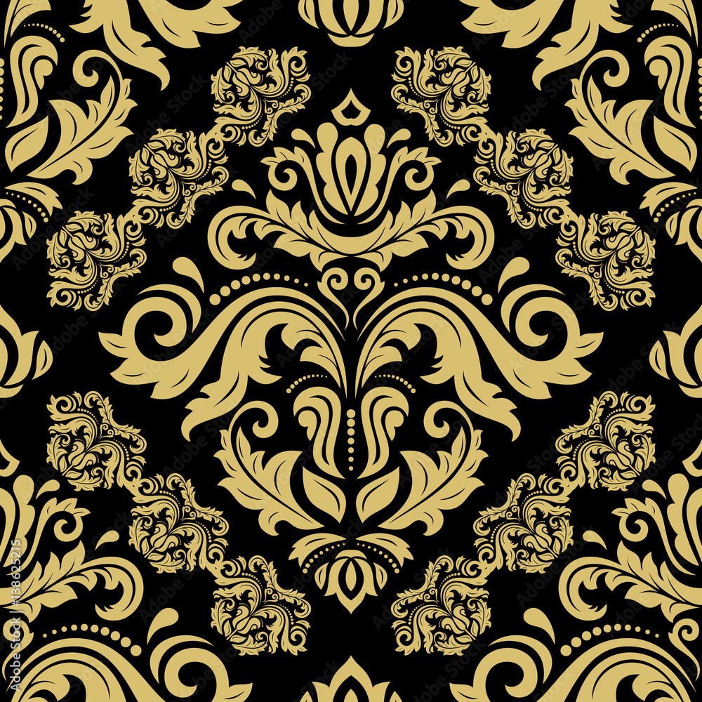 Classic seamless vector golden pattern. Traditional orient ornament. Classic vintage background