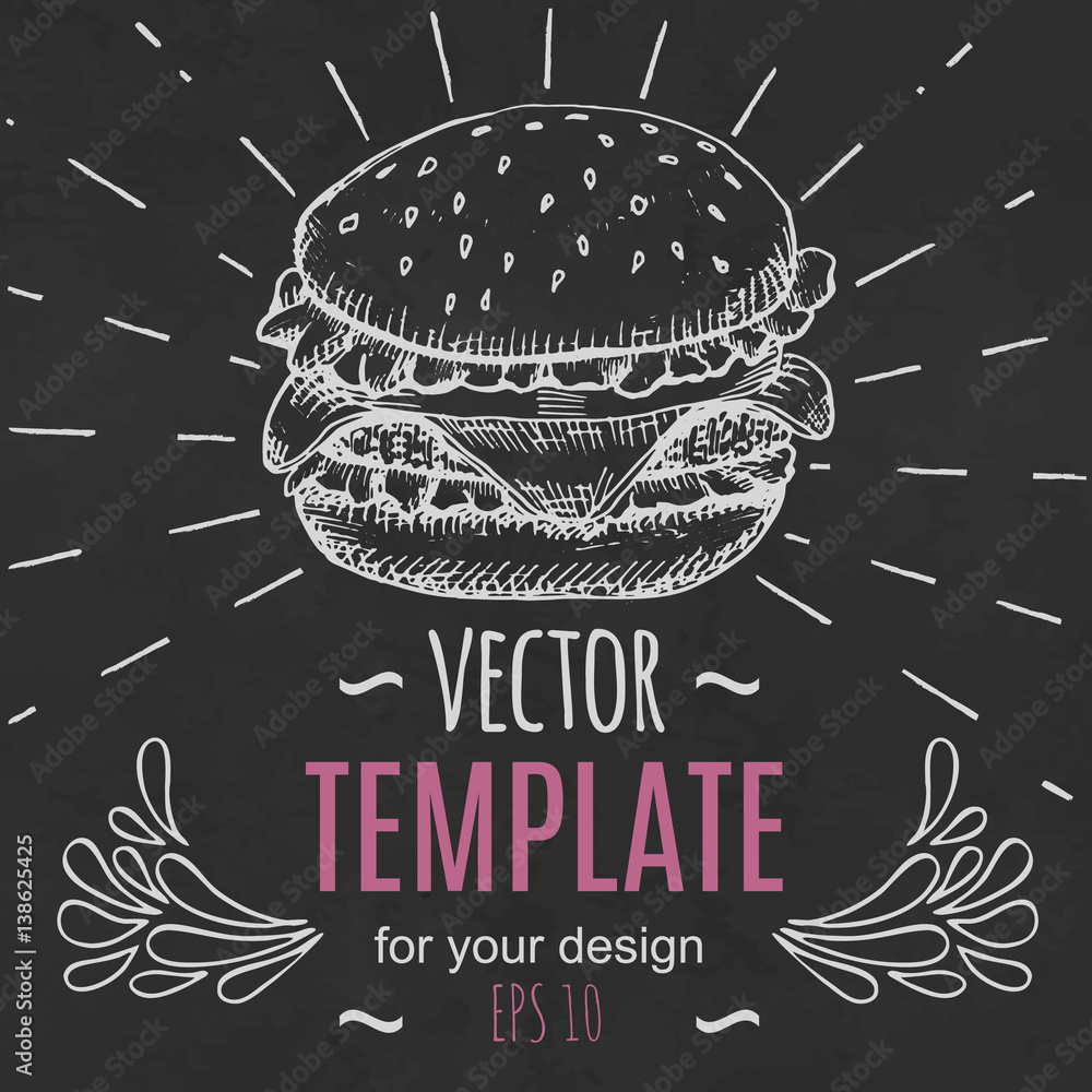 Fast food menu design template hand drawn vector Stock Vector | Adobe Stock