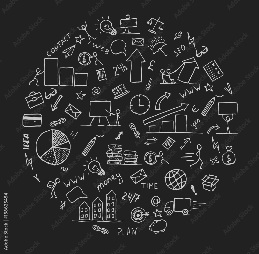 hand drawn business doodle element hand drawn business doodle element