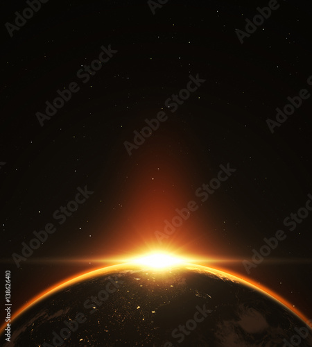 Fototapeta Naklejka Na Ścianę i Meble -  Abstract exoplanet sunrise