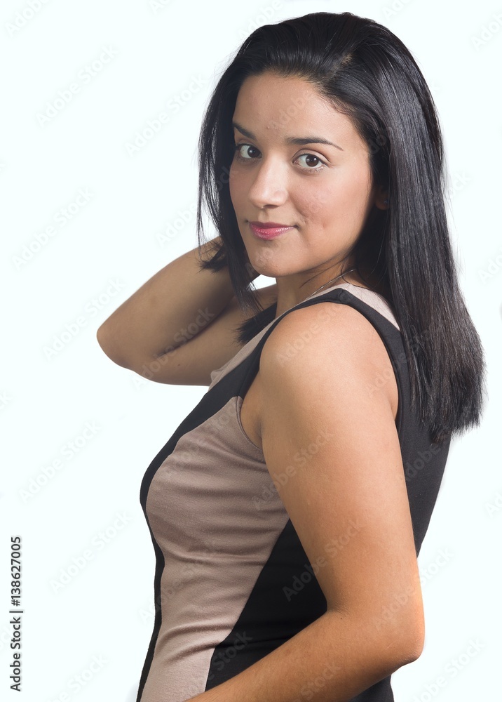young beautiful brazilian girl, Looking back over his shoulder young beautiful brazilian girl, Looking back over his shoulder