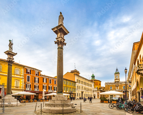 main square in Ravenna in Italy