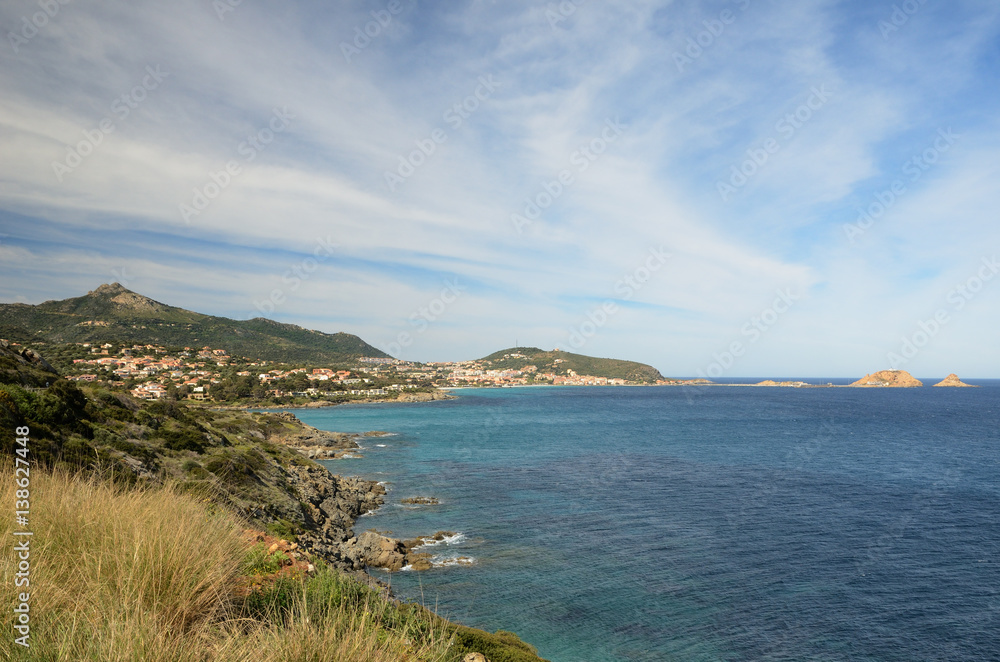 Corsican shore near the coastal town L'Ile Rousse