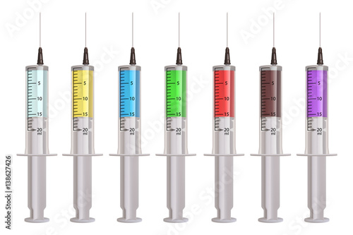 transparent syringe on white