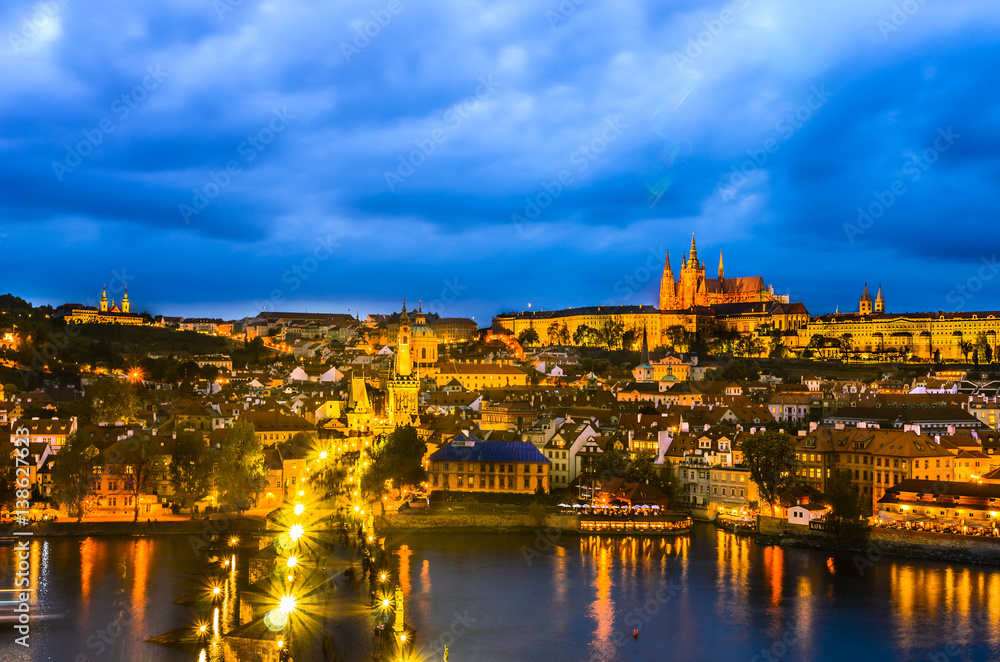 Prague Castle, Charles Bridge and Vltava Prague Castle, Charles Bridge and Vltava