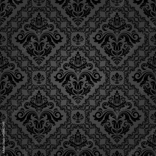 Classic seamless vector dark pattern. Traditional orient ornament. Classic vintage background