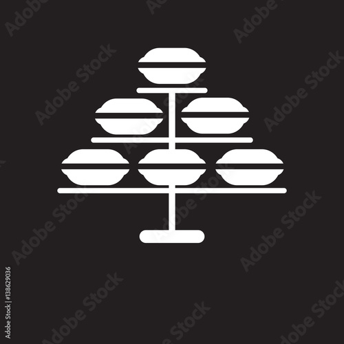 Flat icon in black and white macaroon