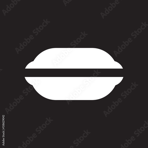 Flat icon in black and white macaroon