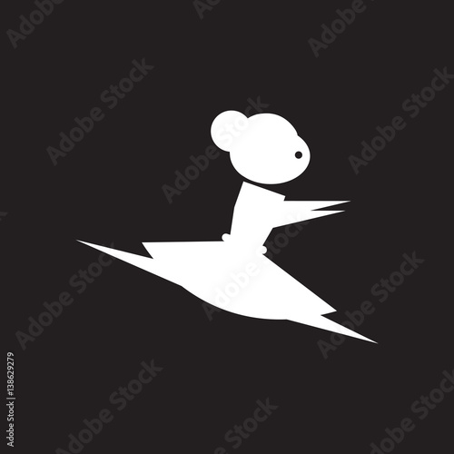 Flat icon in black and white ballerina