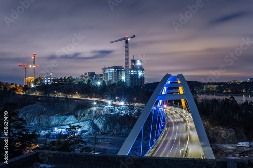 Photography Tunnel som leder till Svindersviksbron fotat på natten